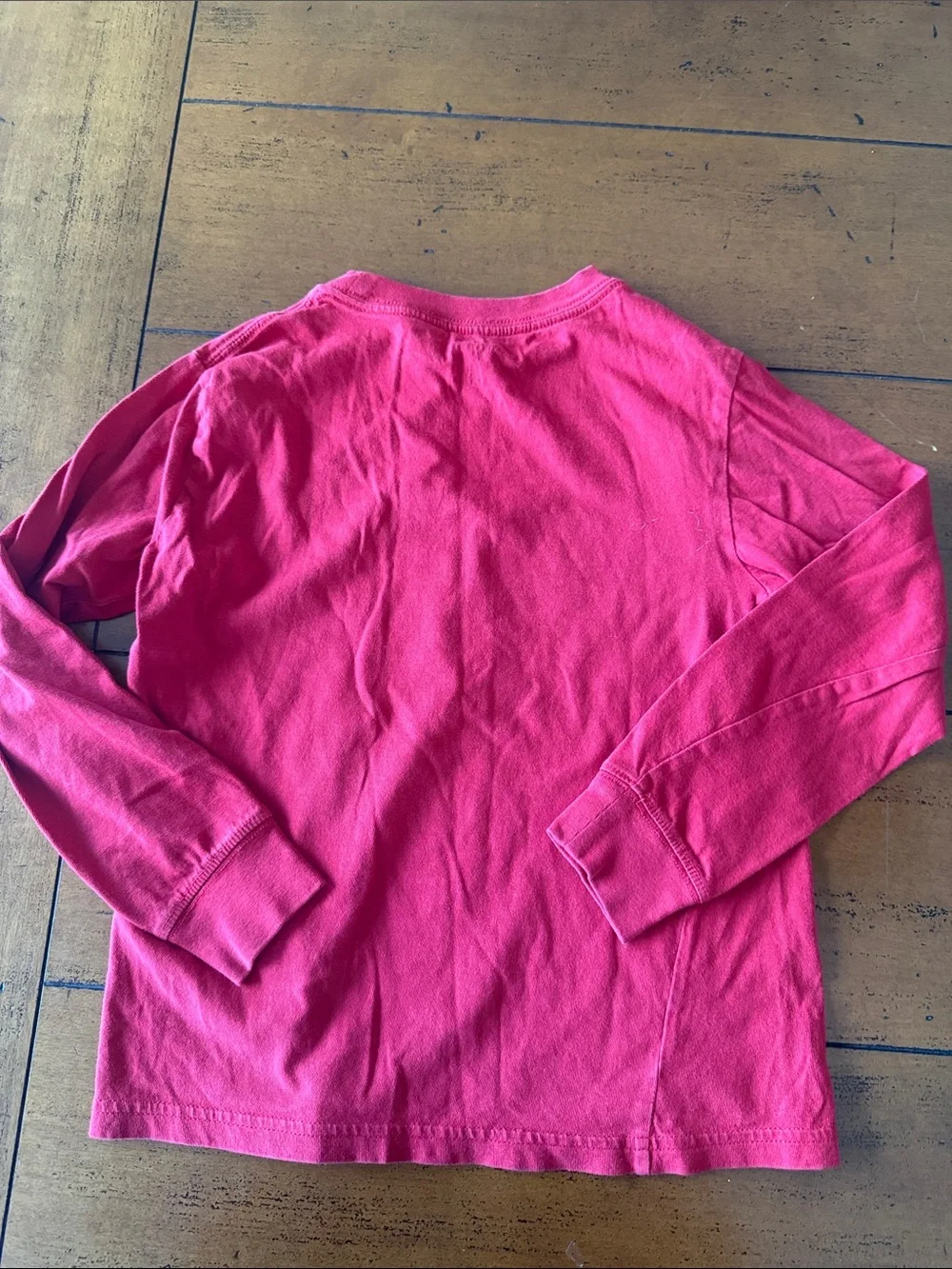Three Ralph Lauren Long-Sleeve Crewneck Tee in Heather Blue, Red and Green-7
